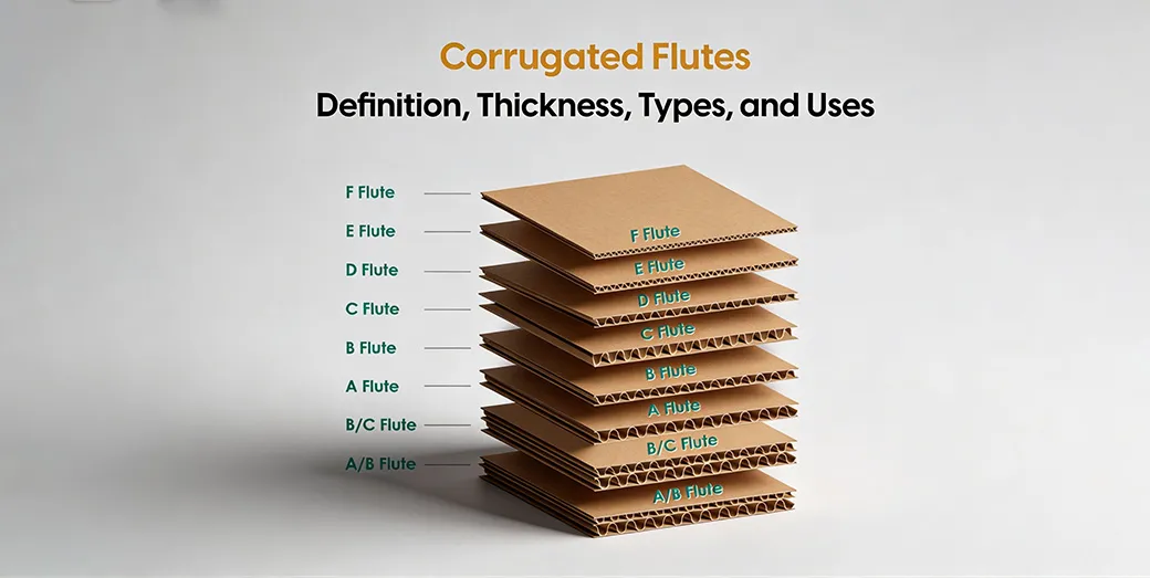 Corrugated flutes sheet showing wavy fluted layer for packaging best & safe