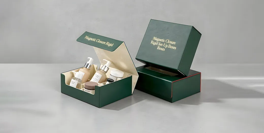 Magnetic closure rigid set-up box with secure and luxury finish
