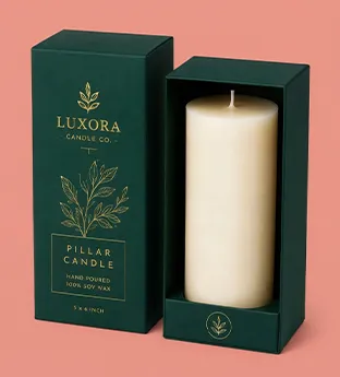 Custom Pillar Candle Boxes
